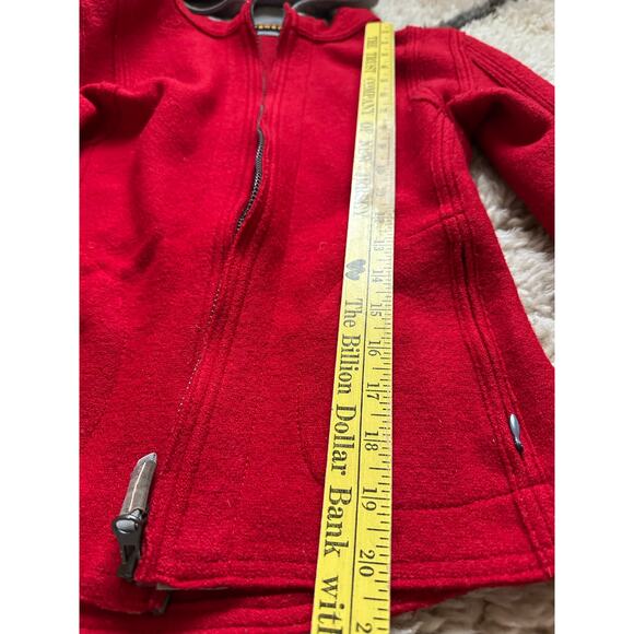FRAUENSCHUH Red jacket wool hooded gray Full Zip Pockets Xs limited edition ski - Picture 6 of 16